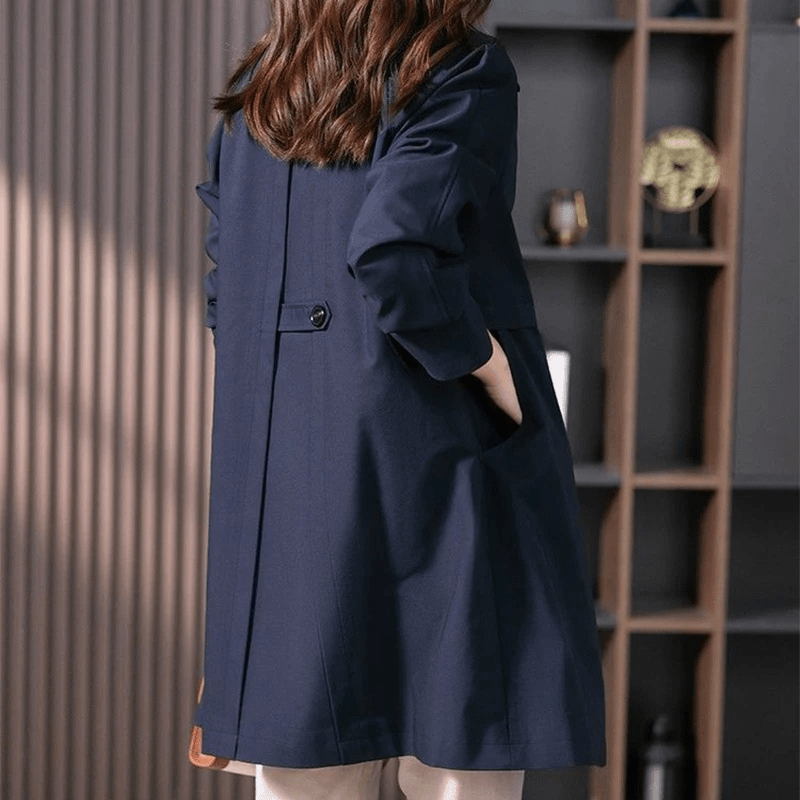 Kobiecy Zimowy Płaszcz Trench z Guzikami – Casual, Elegancki i Uniwersalny