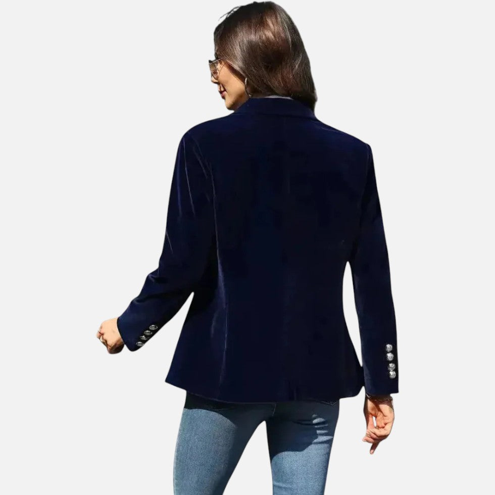 Aksamitna Marynarka Damska Czarna | Klasyczny Krój, Elegancka