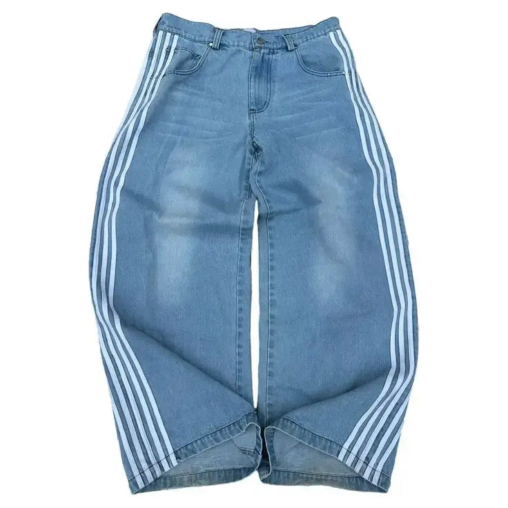 Baggy Jeans z Wysokim Stanem