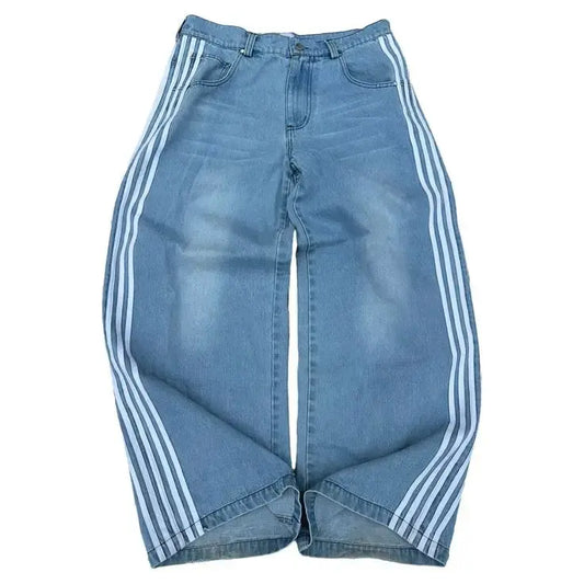 Baggy Jeans z Wysokim Stanem