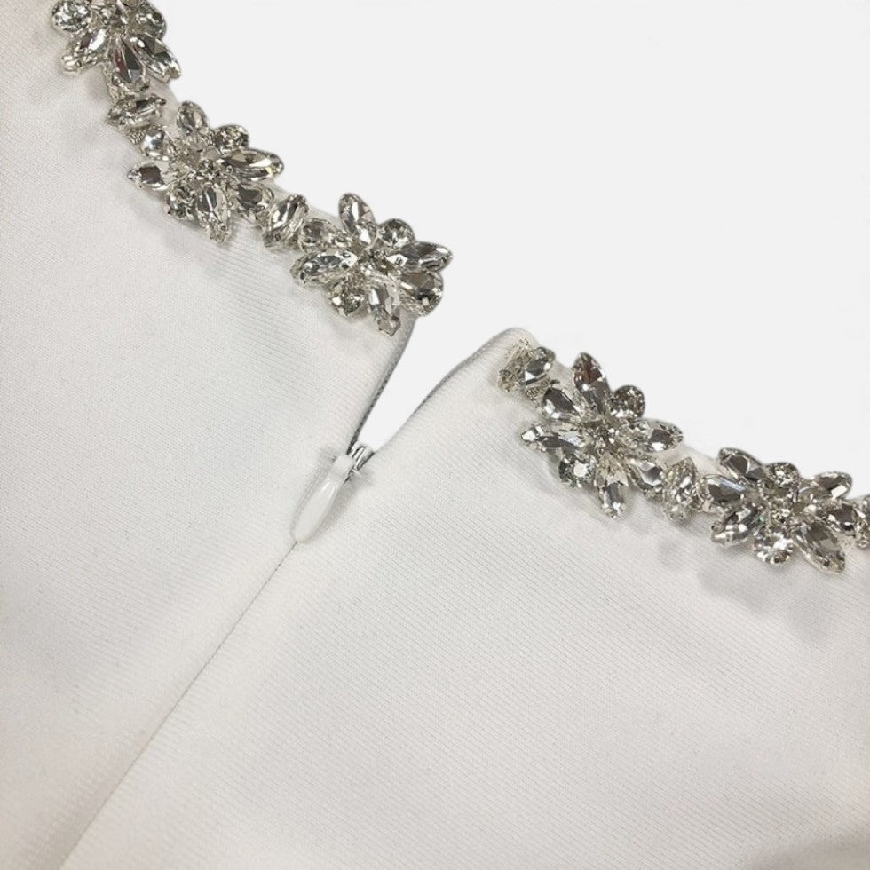 Czarna Aksamitna Sukienka Mini dla Kobiet | Ozdobne Kamienie, Elegancka na Wesele