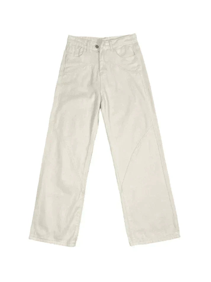 Damskie Baggy Jeans z Wycięciem