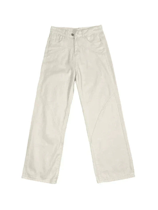 Damskie Baggy Jeans z Wycięciem