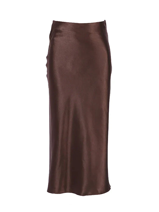 Elegancka Satynowa Spódnica Midi dla Kobiet