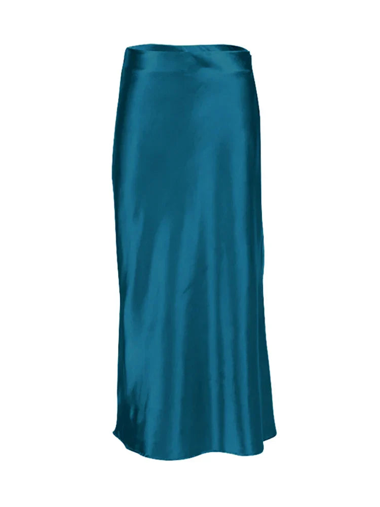 Elegancka Satynowa Spódnica Midi dla Kobiet
