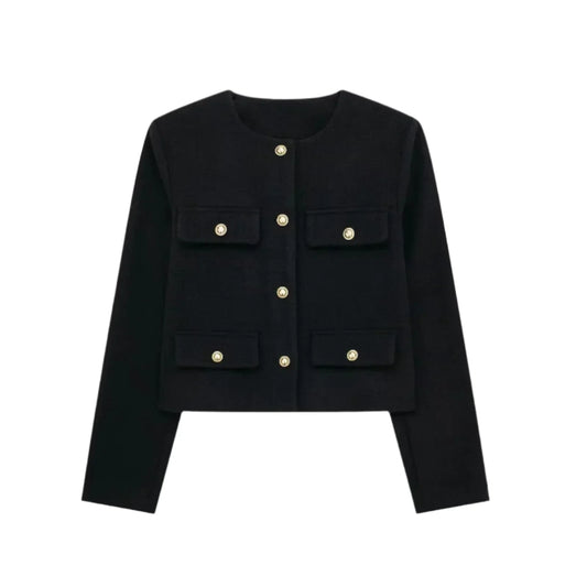 Klasyczna Krótka Kurtka Vintage – Elegancka i Ponadczasowa dla Kobiet