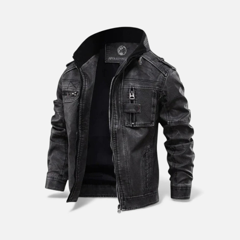 Męska Kurtka Modern | Sztuczna Skóra, Casual