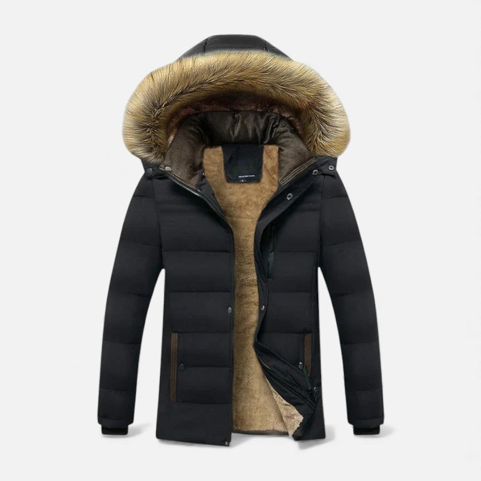 Męska Kurtka Zimowa Parka | Odpinany Kaptur, Wodoodporna