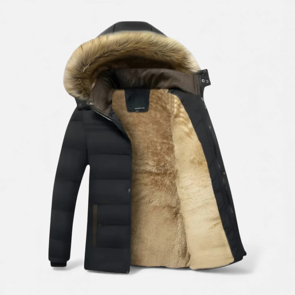 Męska Kurtka Zimowa Parka | Odpinany Kaptur, Wodoodporna