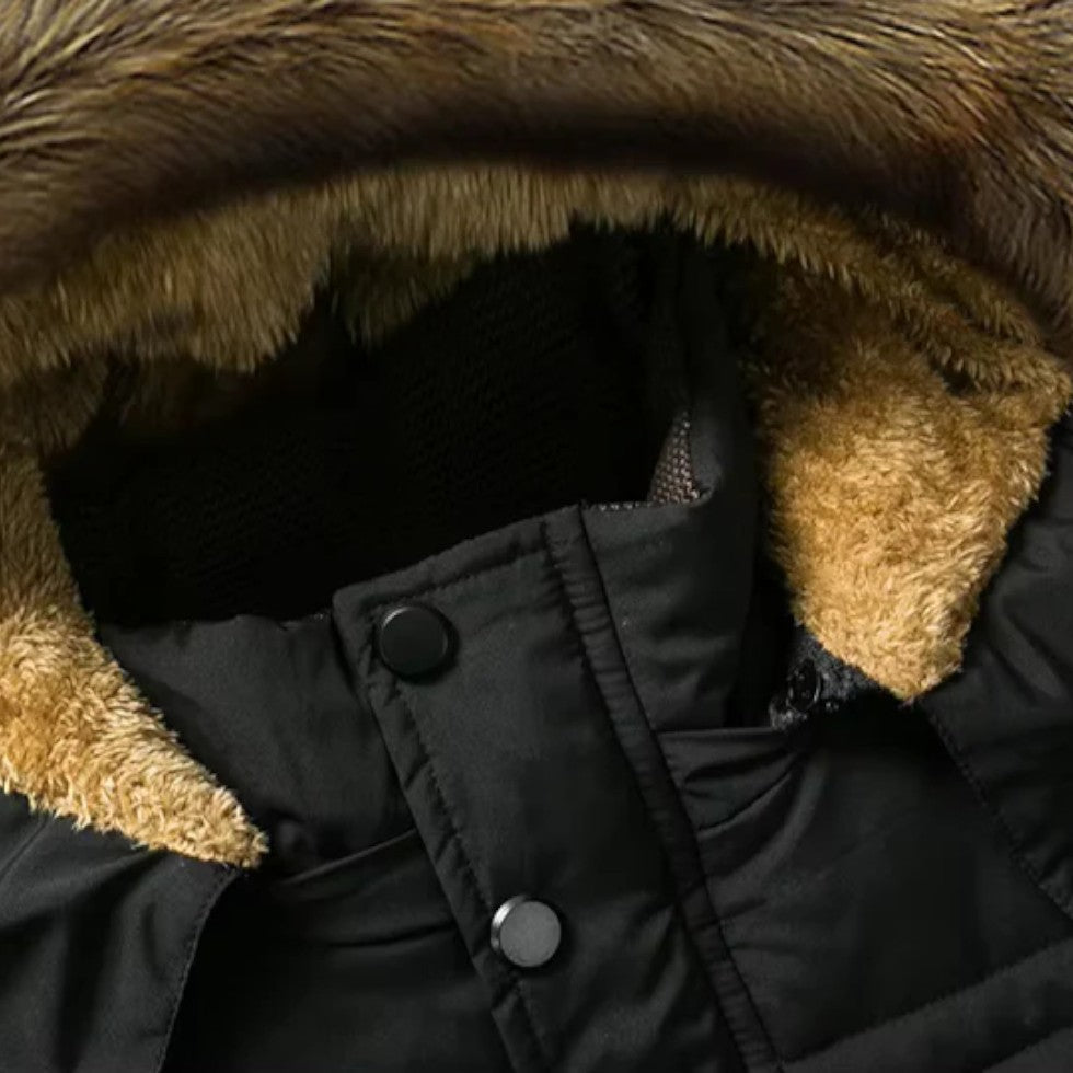 Męska Kurtka Zimowa Parka | Odpinany Kaptur, Wodoodporna