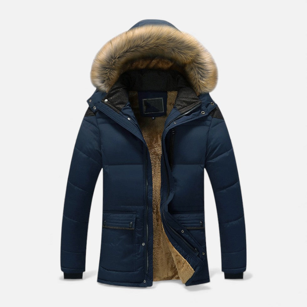 Męska Kurtka Zimowa Parka | Odpinany Kaptur, Wodoodporna