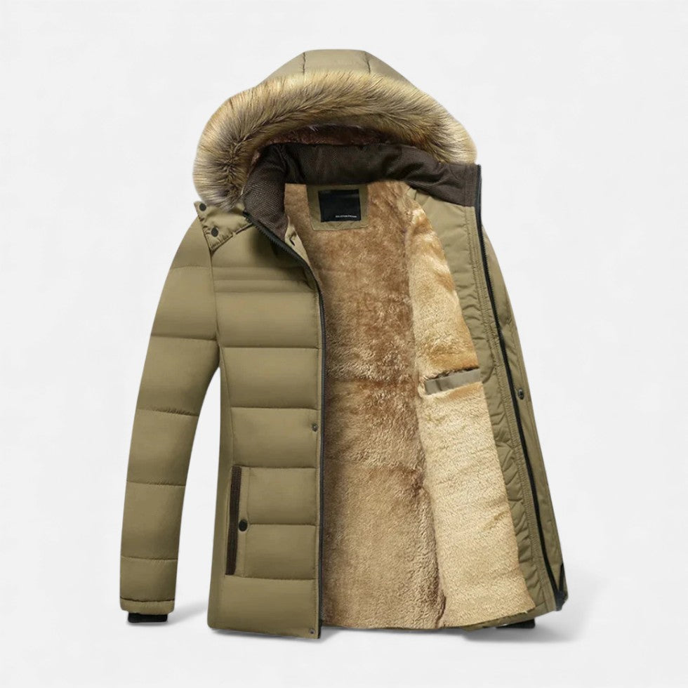 Męska Kurtka Zimowa Parka | Odpinany Kaptur, Wodoodporna