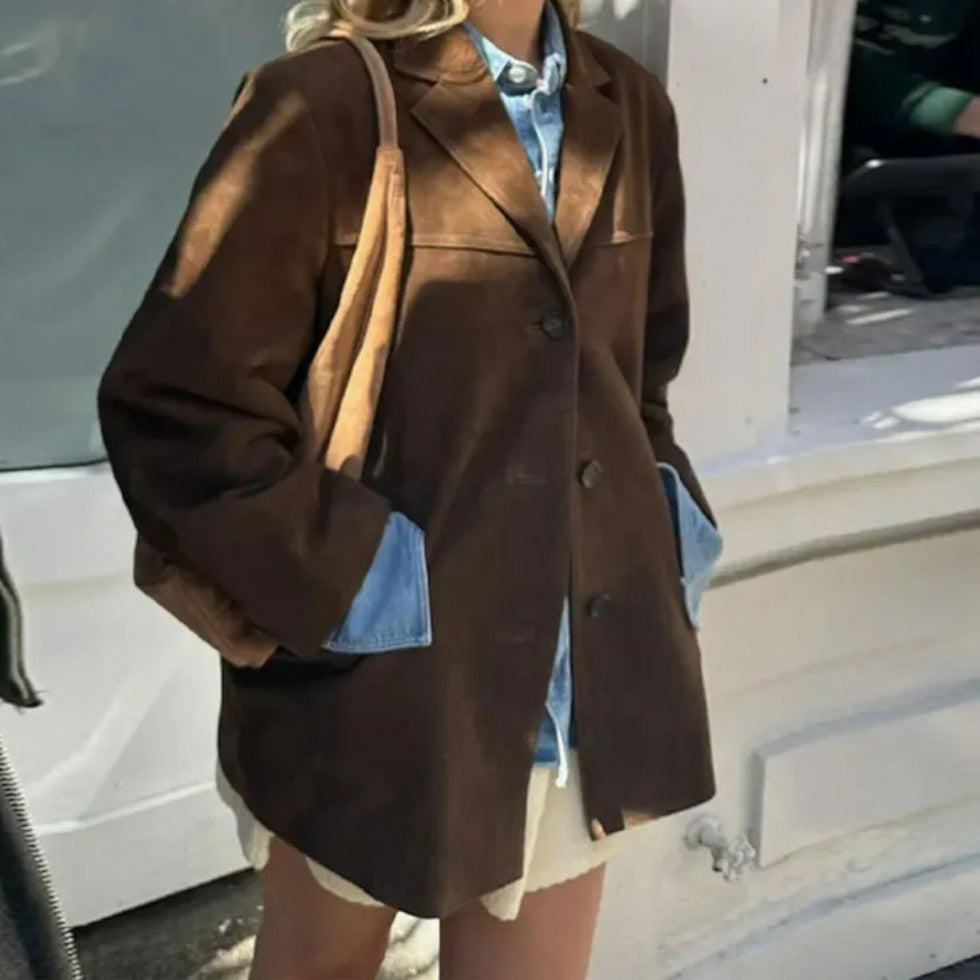 Mira Damska Marynarka Oversize | Miękka Tkanina, Elegancka
