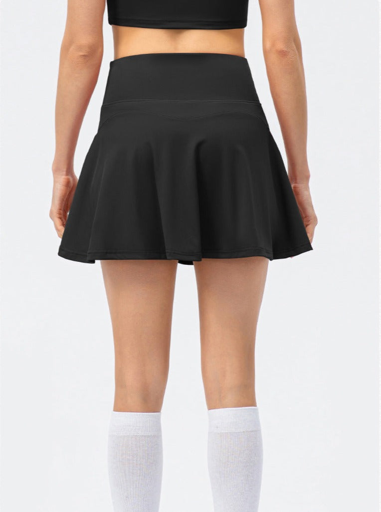 Sienna Women's Sportowa Spódnica | Wysoki Pas, Zintegrowane Spodenki