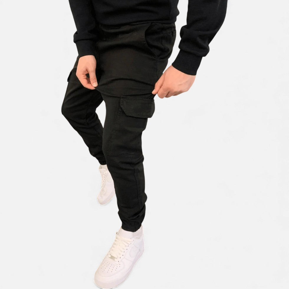 Stylowe Cargo Jogger Spodnie Męskie | Lekka Mieszanka Poliestru, Wygodne Kieszenie