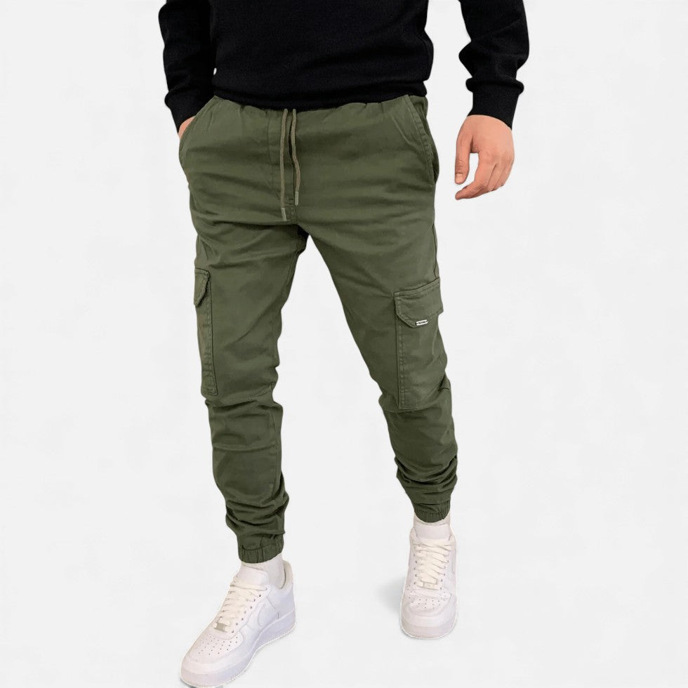 Stylowe Cargo Jogger Spodnie Męskie | Lekka Mieszanka Poliestru, Wygodne Kieszenie