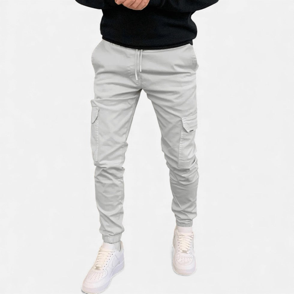 Stylowe Cargo Jogger Spodnie Męskie | Lekka Mieszanka Poliestru, Wygodne Kieszenie