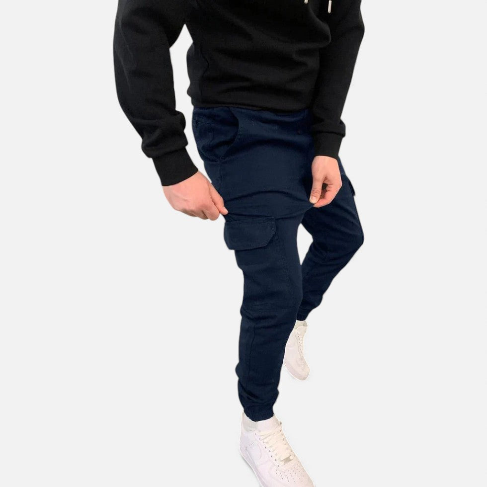 Stylowe Cargo Jogger Spodnie Męskie | Lekka Mieszanka Poliestru, Wygodne Kieszenie