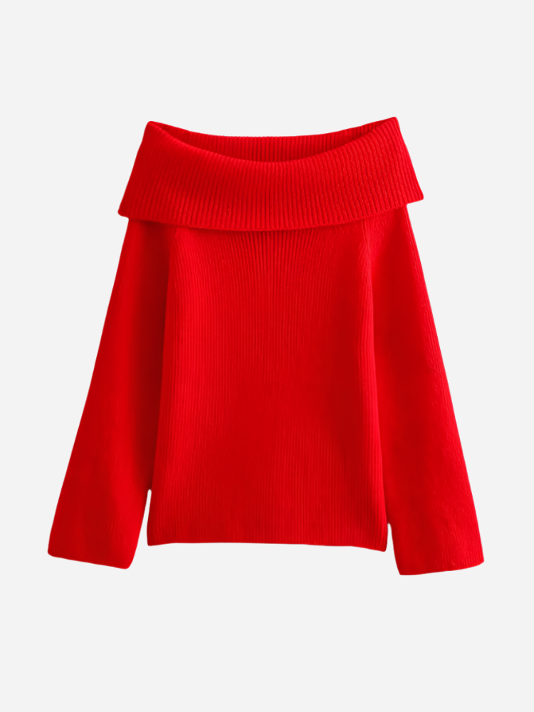 Stylowy Sweter Off-Shoulder z Nowoczesnym Wykończeniem