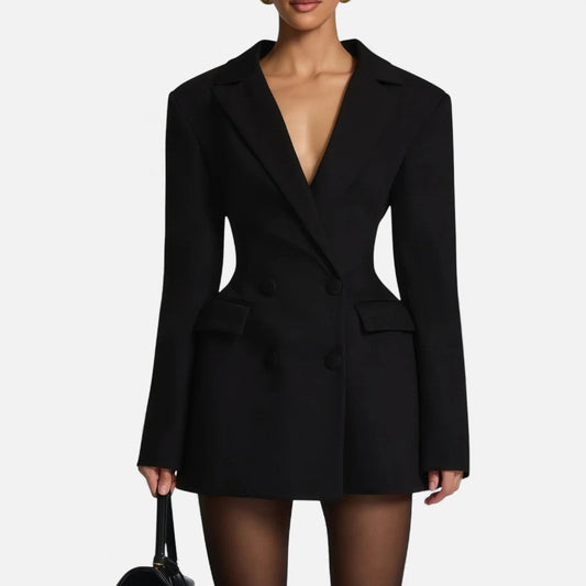 Elegancka mini sukienka damska typu blezer
