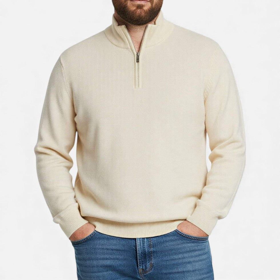 Sweter męski wełniany rozpinany – Kaszmirowy Półsuwak